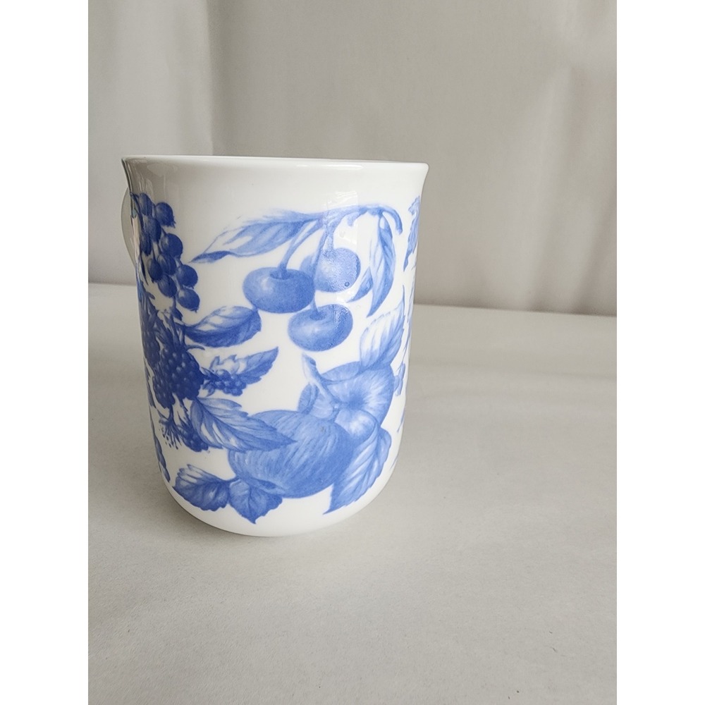 Churchill Coffee Mug Floral Indian Blue Fruit Fine Bone China